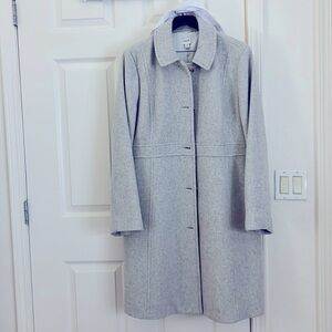J CREW GRAY WOOL TRENCH COAT